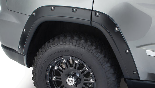 Bushwacker 10927-02 Black Pocket/Rivet Style Smooth Finish 4-Piece Fender Flare Set For 2011-2016 Jeep Grand Cherokee (Excludes SRT8)