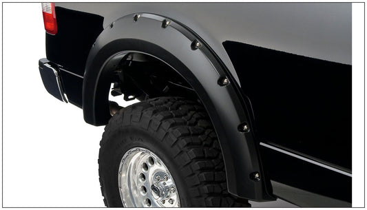 Bushwacker 20916-02 Black Pocket/Rivet Style Smooth Finish 4-Piece Fender Flare Set For 2004-2008 Ford F-150