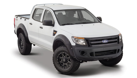 Bushwacker 20934-02 Black Pocket/Rivet Style Smooth Finish 4-Piece Fender Flare Set For 2011-2018 Ford Ranger