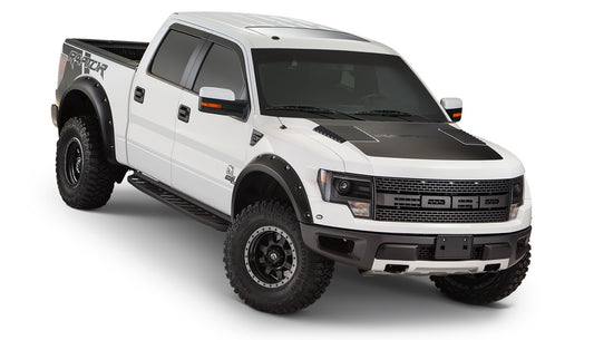 Bushwacker 20938-02 Black Pocket/Rivet Style Smooth Finish 4-Piece Fender Flare Set For 2010-2014 Ford Raptor