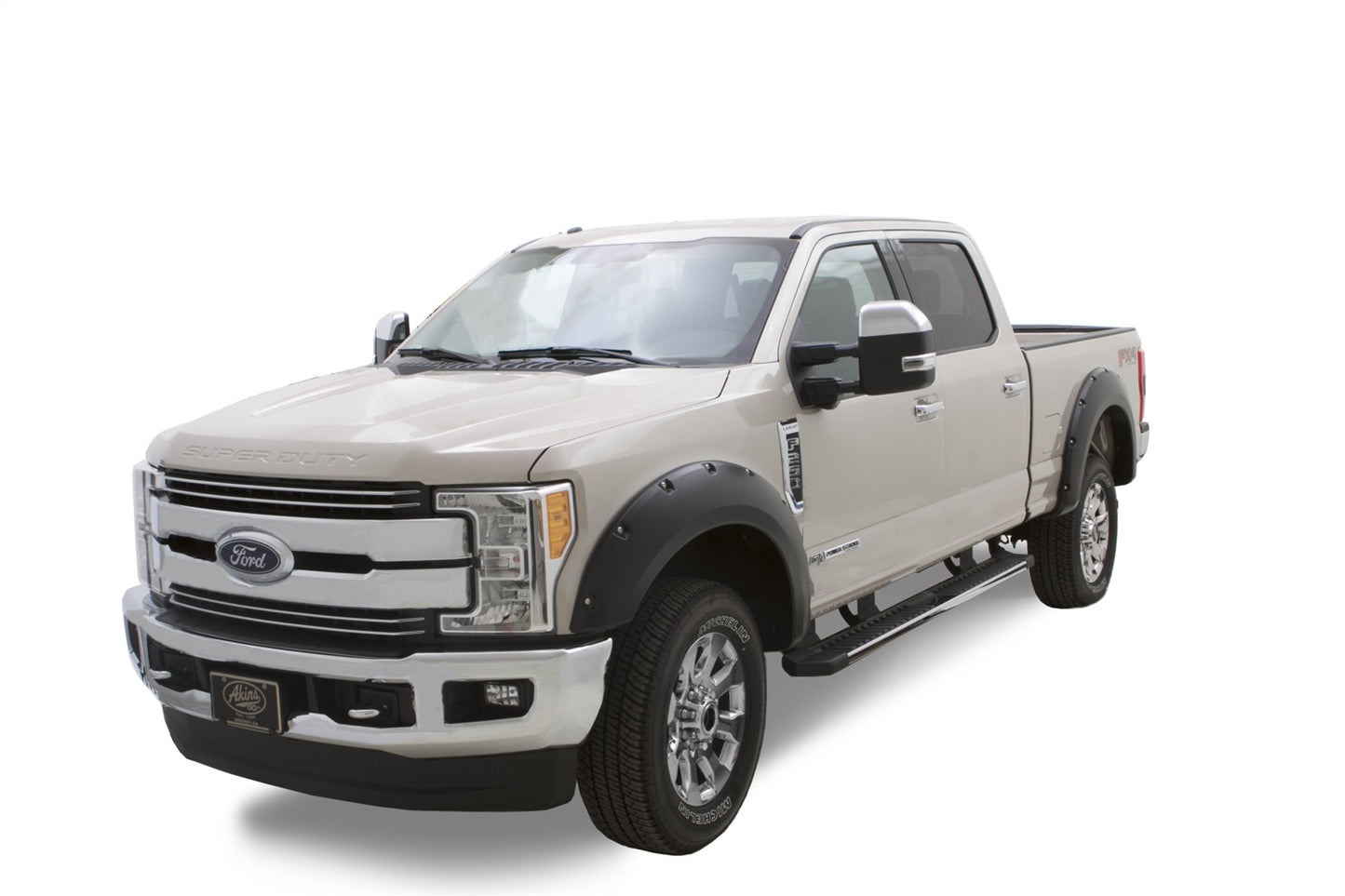 Bushwacker 20942-02 Black Pocket/Rivet Style Smooth Finish 4-Piece Fender Flare Set For 2017-2022 Ford F-250/F-350 Super Duty W/81.8 In. Bed