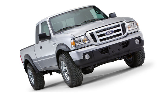 Bushwacker 21915-02 Black Pocket/Rivet Style Smooth Finish 4-Piece Fender Flare Set For 1993-2011 Ford Ranger (Excludes FX4)