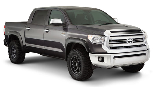 Bushwacker 30918-02 Black Pocket/Rivet Style Smooth Finish 4-Piece Fender Flare Set For 2014-2021 Toyota Tundra