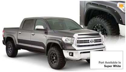 Bushwacker 30918-13 Pocket/Rivet Style Color Matched Super White 4-Piece Fender Flare Set For 2017-2021 Toyota Tundra Must Remove Mudflaps