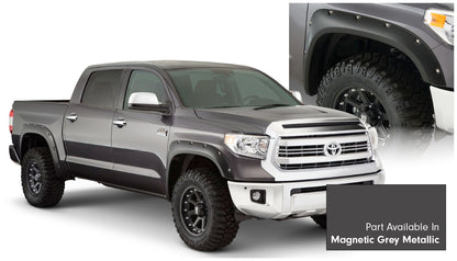 Bushwacker 30918-63 Pocket/Rivet Style Color Matched Magnetic Grey Metallic 4-Piece Fender Flare Set For 2017-2021 Toyota Tundra Must Remove Mudflaps