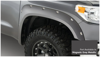 Bushwacker 30918-63 Pocket/Rivet Style Color Matched Magnetic Grey Metallic 4-Piece Fender Flare Set For 2017-2021 Toyota Tundra Must Remove Mudflaps