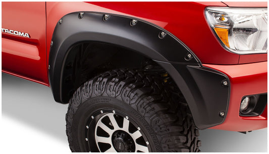Bushwacker 31079-02 Black Pocket/Rivet Style Smooth Finish Front Fender Flares For 2012-2015 Toyota Tacoma