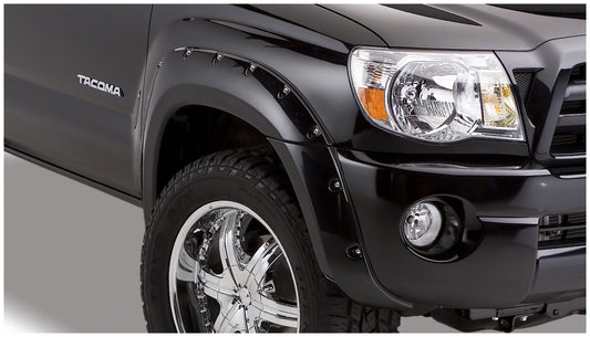 Bushwacker 31920-02 Black Pocket/Rivet Style Smooth Finish 4-Piece Fender Flare Set For 2005-2011 Toyota Tacoma W/73.5 In. Bed