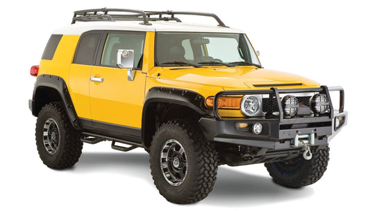Bushwacker 31922-02 Black Pocket/Rivet Style Smooth Finish 4-Piece Fender Flare Set For 2007-2014 Toyota FJ Cruiser