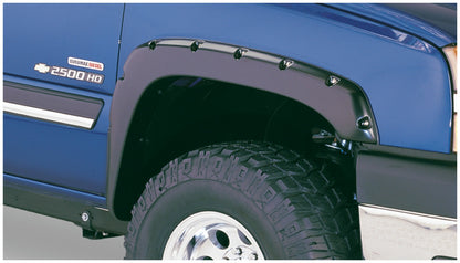 Bushwacker 40917-02 Black Pocket/Rivet Style Smooth Finish 4-Piece Fender Flare Set For 1999-2007 Silverado/Sierra Trucks (Check Application Guide)