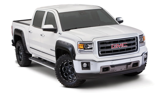 Bushwacker 40960-02 Black Pocket/Rivet Style Smooth Finish 4-Piece Fender Flare Set For 2014-2015 GMC Sierra 1500