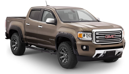 Bushwacker 40971-02 Black Pocket/Rivet Style Smooth Finish 4-Piece Fender Flare Set For 2015-2021 GMC Canyon W/61.7 In. Bed