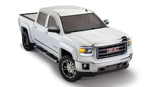 Bushwacker 40976-02 Black Boss Pocket/Rivet Style Smooth Finish 4-Piece Fender Flare Set For 2016-2018 GMC Sierra 1500; Fits 69.3 In. Bed