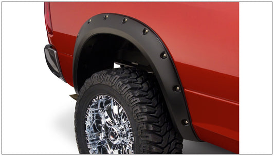 Bushwacker 50919-02 Black Pocket/Rivet Style Smooth Finish 4-Piece Fender Flare Set For 2010-2018 Dodge Ram 2500 3500