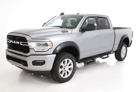 Bushwacker 50930-02 Black Pocket/Rivet Style Smooth Finish 4-Piece Fender Flare Set For 2019-2023 Ram 2500/3500 Includes Dually