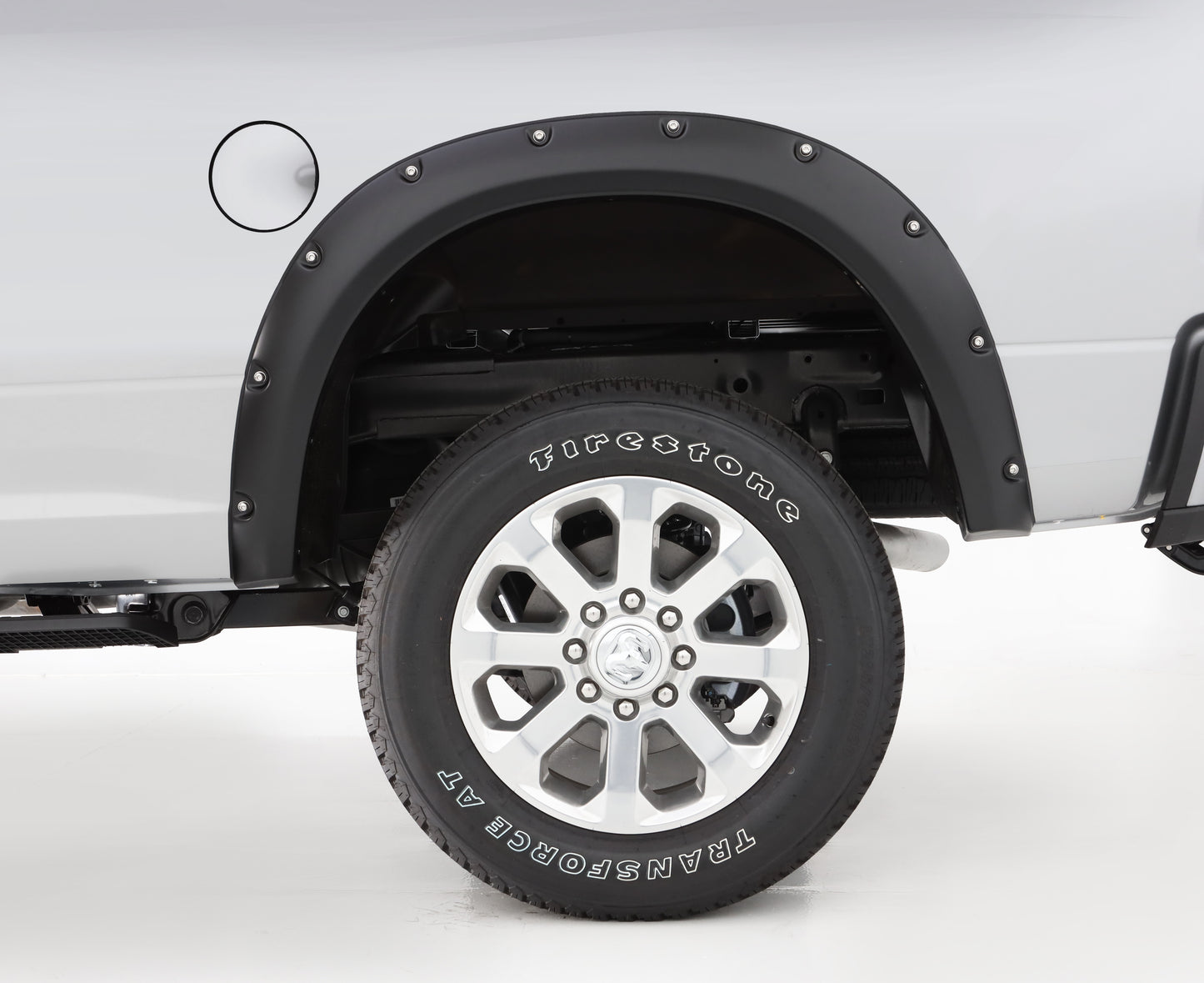 Bushwacker 50930-02 Black Pocket/Rivet Style Smooth Finish 4-Piece Fender Flare Set For 2019-2023 Ram 2500/3500 Includes Dually