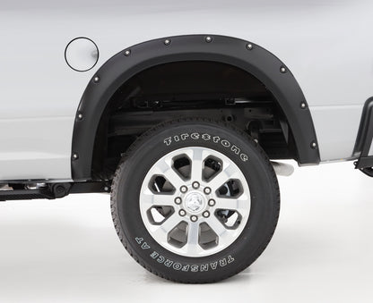 Bushwacker 50930-02 Black Pocket/Rivet Style Smooth Finish 4-Piece Fender Flare Set For 2019-2023 Ram 2500/3500 Includes Dually
