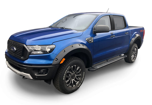Bushwacker 20950-02 Black Pocket/Rivet Style Smooth Finish 4-Piece Fender Flare Set For 2019-2023 Ford Ranger