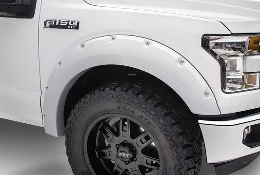 Bushwacker 20942-12 Pocket/Rivet Style Color Matched Oxford White 4-Piece Fender Flare Set For 2017-2022 Ford F-250/F-350 Super Duty