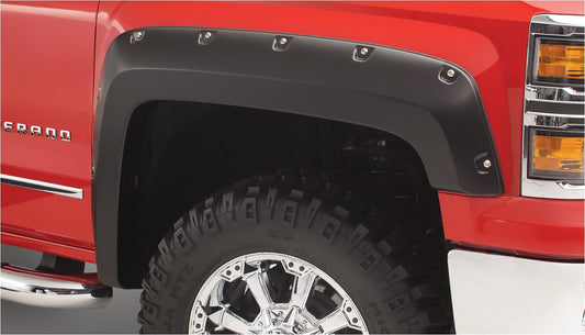 Bushwacker 171901-02 Black Pocket/Rivet Style Smooth Finish 4-Piece Fender Flare Set For 2011-2022 Volkswagen Amarok; Fits 61.2 In. Bed