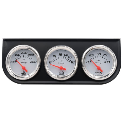 2 In. White Volt Triple Gauge Kit