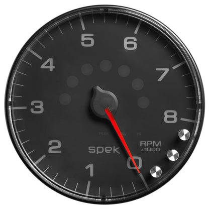 5 In. IN-DASH TACHOMETER 0-8000 RPM SPEK-PRO BLACK/BLACK