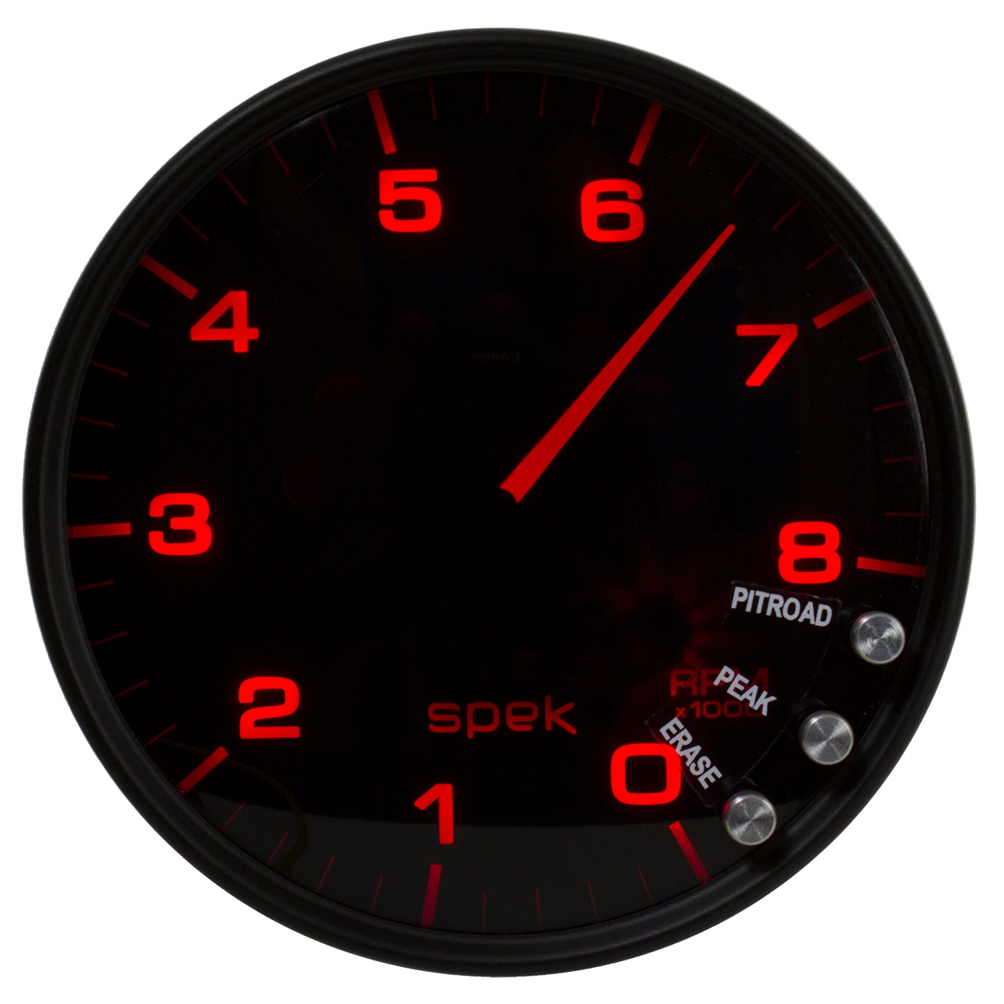 5 In. IN-DASH TACHOMETER 0-8000 RPM SPEK-PRO BLACK/BLACK