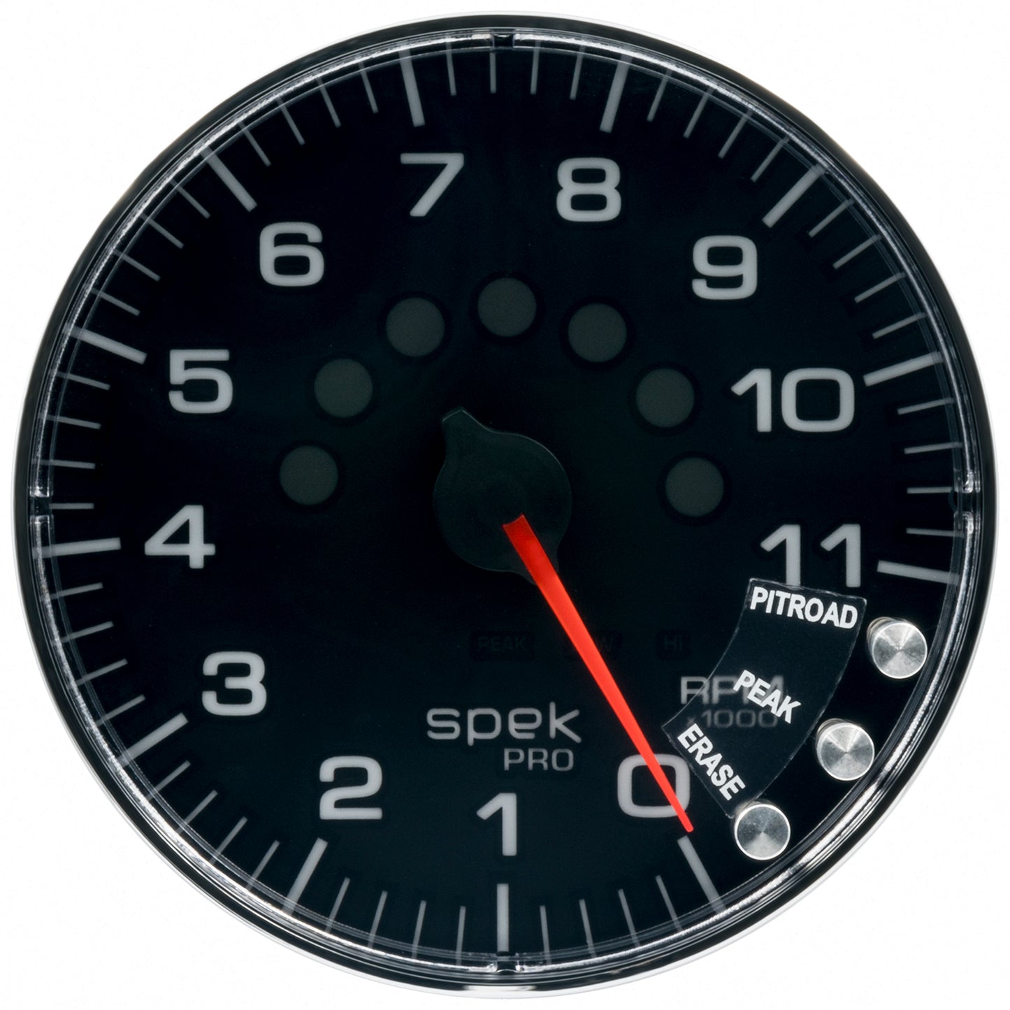 5 In. IN-DASH TACHOMETER 0-11000 RPM SPEK-PRO BLACK/CHROME