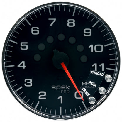 5 In. IN-DASH TACHOMETER 0-11000 RPM SPEK-PRO BLACK/CHROME